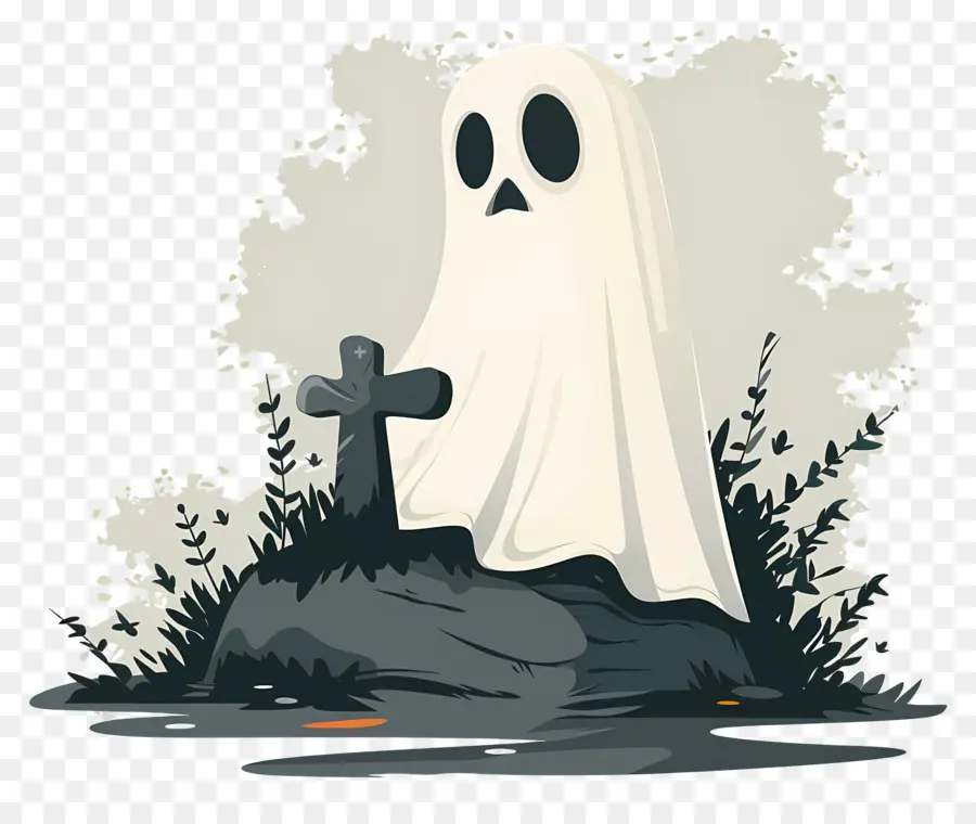 Lápida Fantasma De Halloween，Fantasma PNG