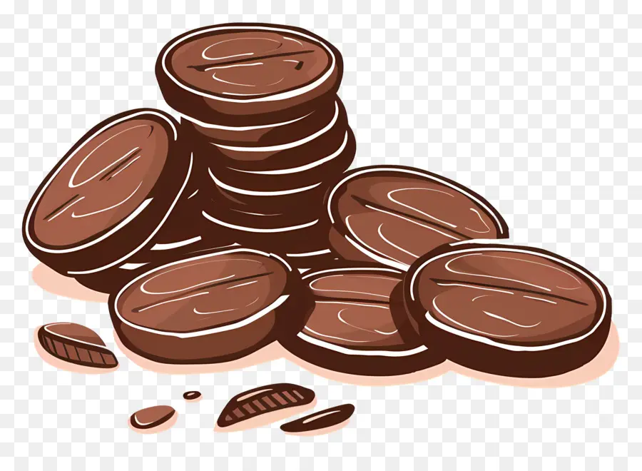 Monedas De Chocolate，Dulce PNG