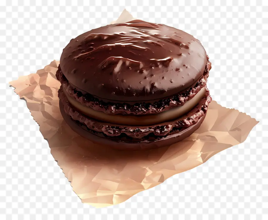 Macarrón De Chocolate，Postre PNG