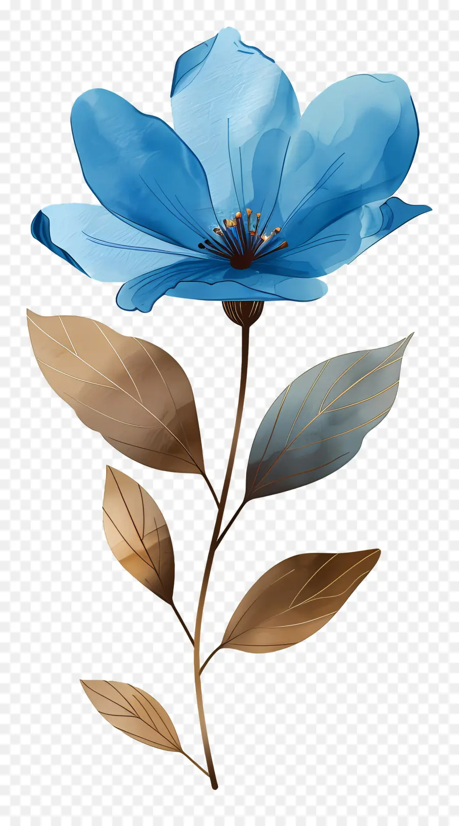 Flor Azul，Pétalos PNG