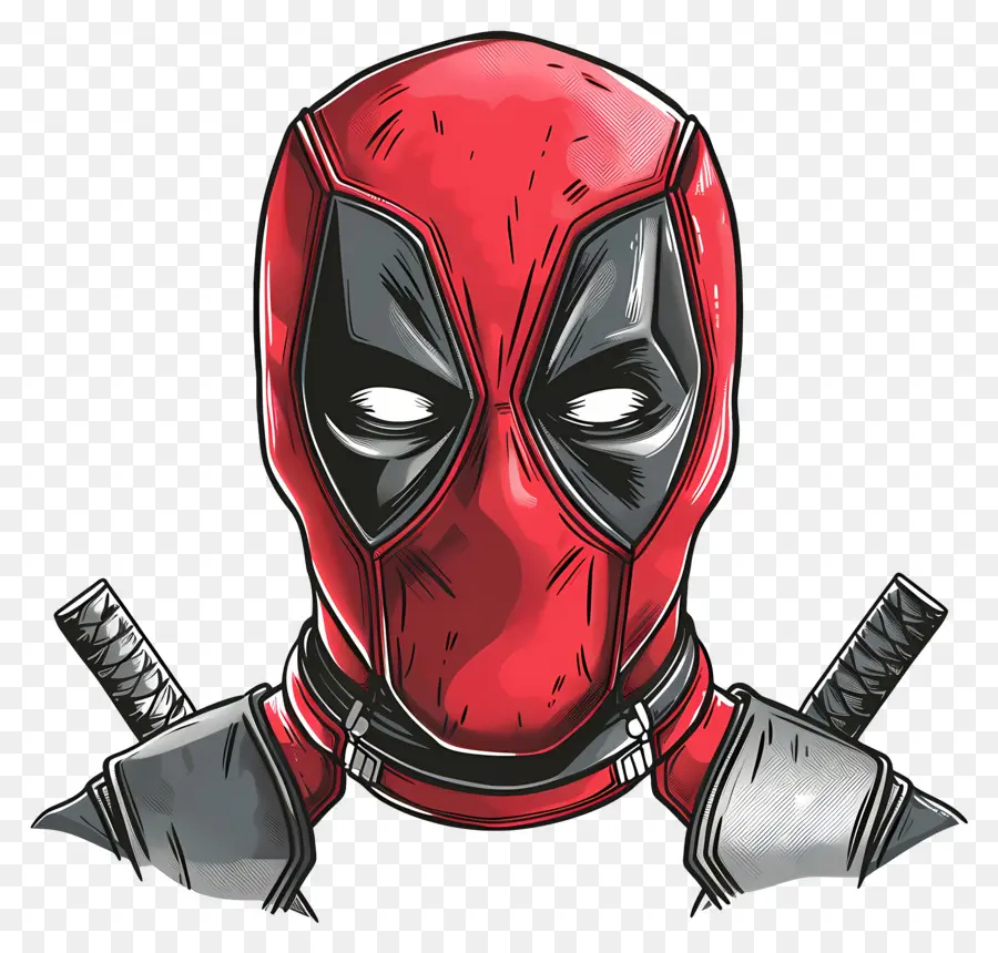 Cara De Deadpool De Dibujos Animados，Máscara De Superhéroe PNG