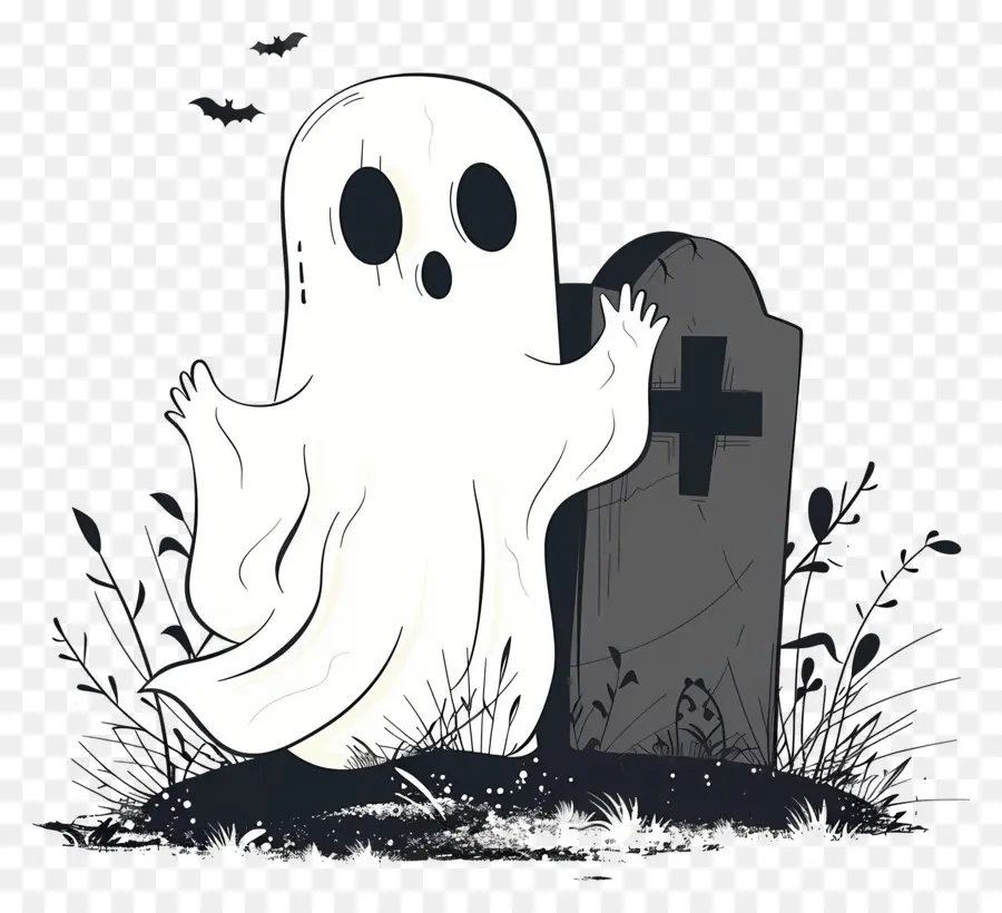 Lápida Fantasma De Halloween，Fantasma PNG