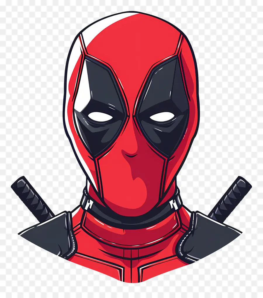 Cara De Deadpool De Dibujos Animados，Máscara Roja PNG