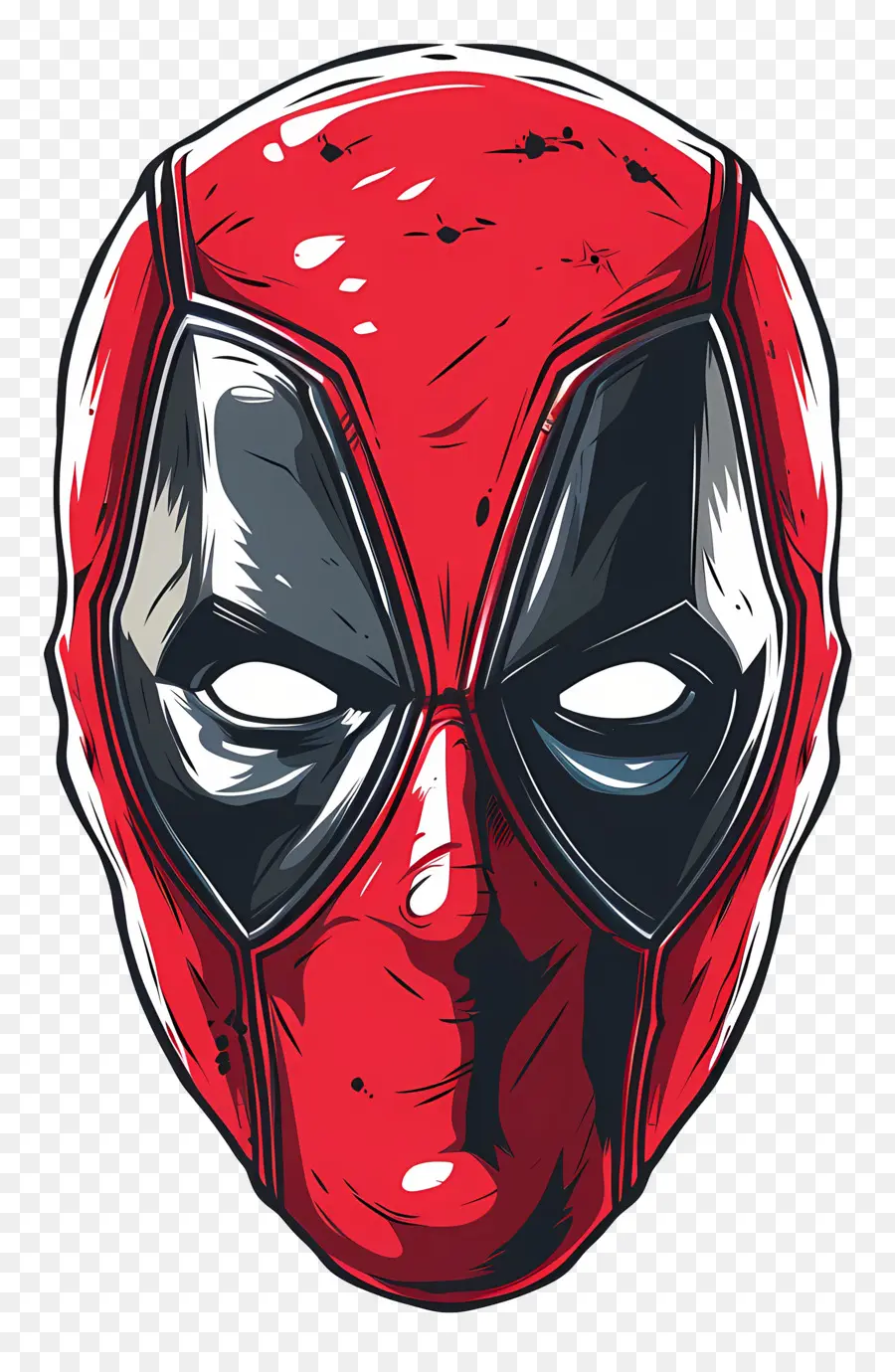 Cara De Deadpool De Dibujos Animados，Máscara Roja PNG