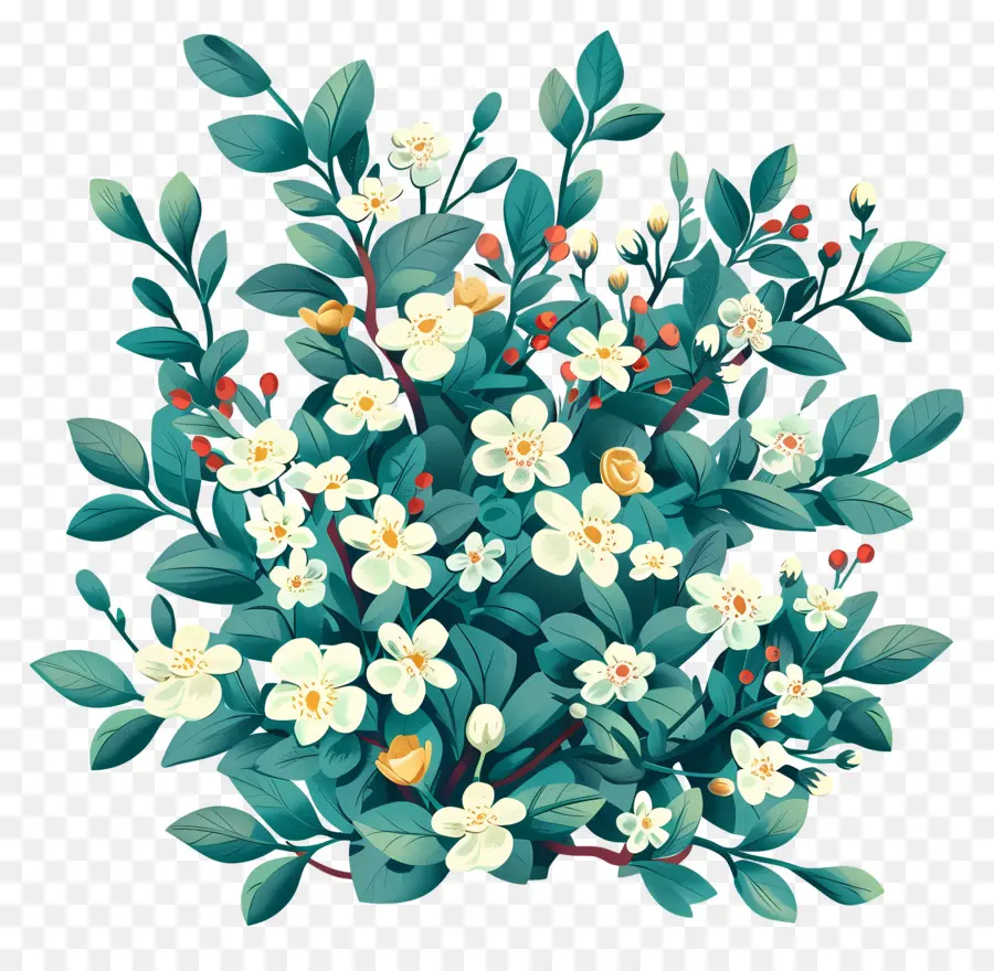 Arbusto Con Flores，Arbusto De Flores PNG