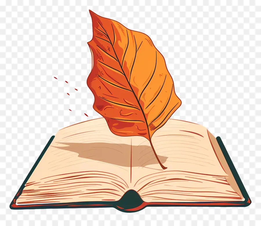 Hoja De Otoño En Libro，Hoja PNG