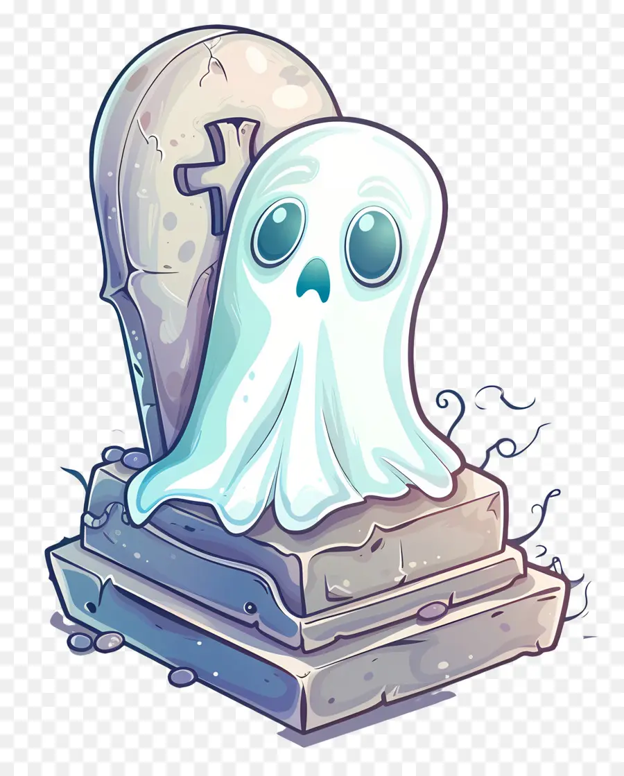 Lápida Fantasma De Halloween，Lindo Fantasma PNG