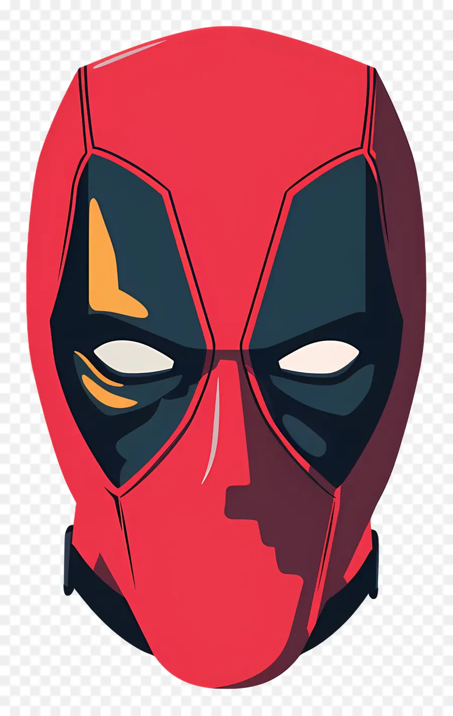 Cara De Deadpool De Dibujos Animados，Máscara Roja PNG