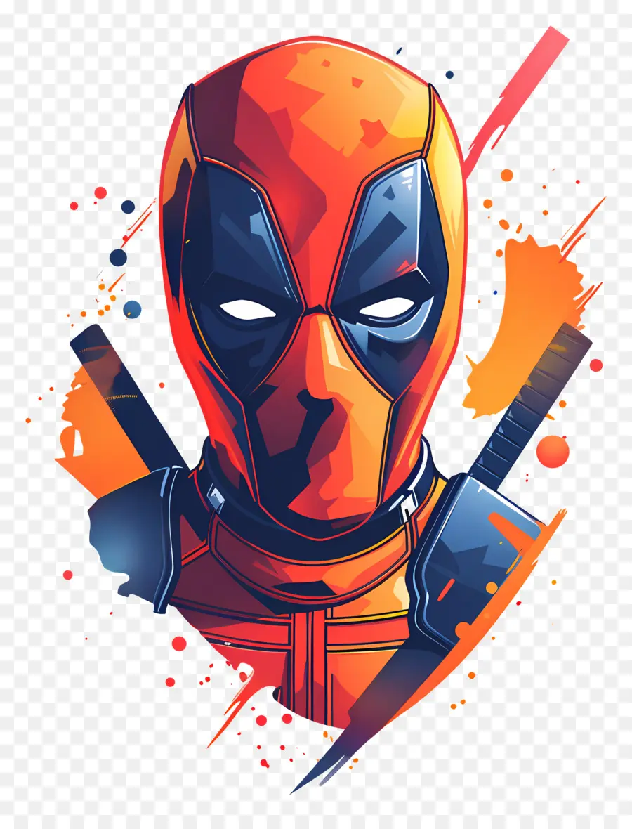 Cara De Deadpool De Dibujos Animados，Superhéroe PNG