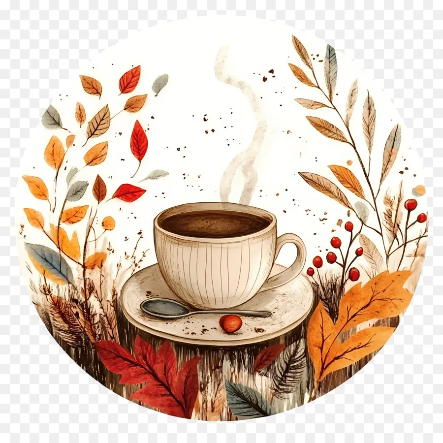 Café De Otoño，Taza De Cafe PNG