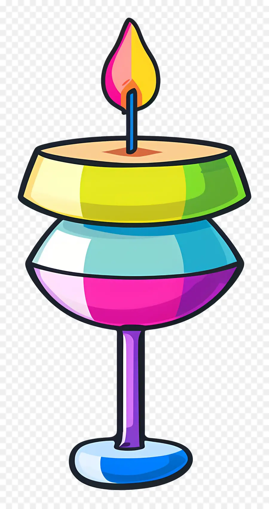 Vela De Dibujos Animados，Vela Colorida PNG