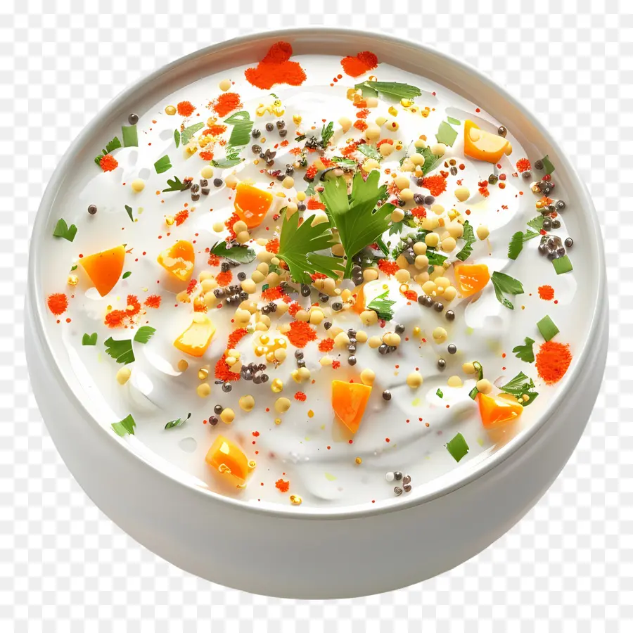 Boondi Raita Raita，Yogur Con Guarnición PNG