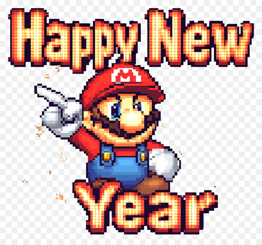 Feliz Año Nuevo，Mario PNG