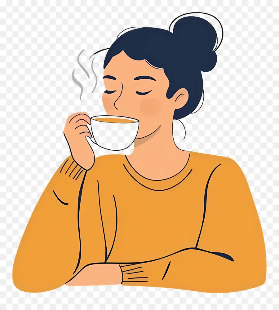 Tomando Café，Mujer Tomando Café PNG