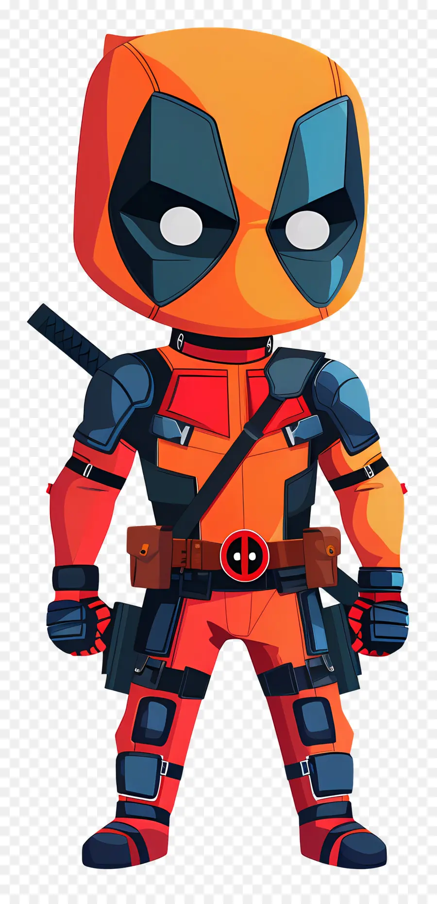 Lindo Deadpool，Carácter Rojo Y Negro PNG