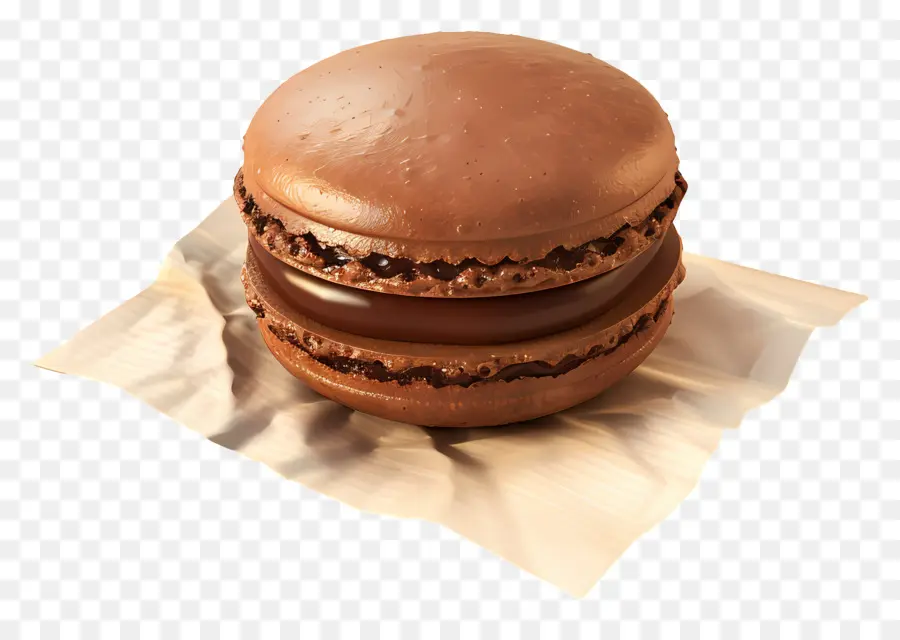 Macarrón De Chocolate，Postre PNG