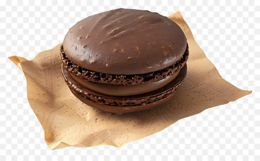 Macarrón De Chocolate，Postre PNG