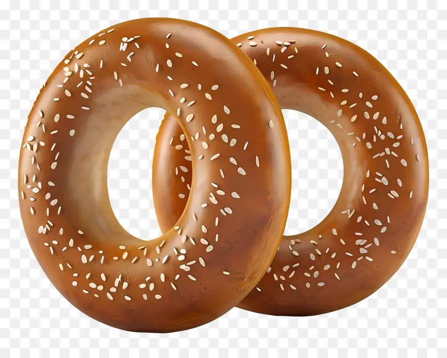 Pan De Bagel，Bagels Con Sésamo PNG