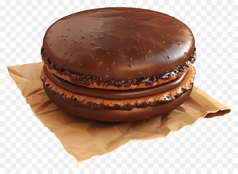 Macarrón De Chocolate，Postre PNG