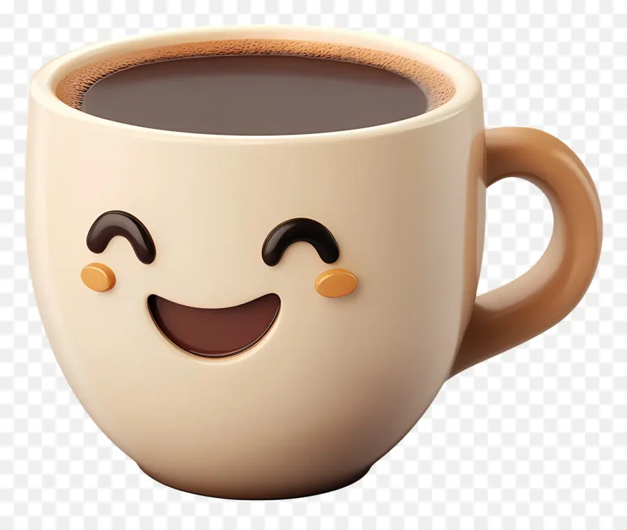 Café Animado，Taza Sonriente PNG