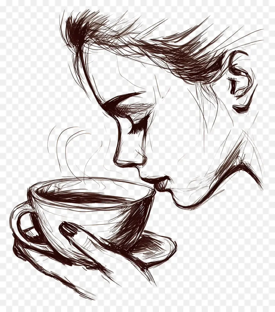 Tomando Cafe，Mujer Tomando Café PNG