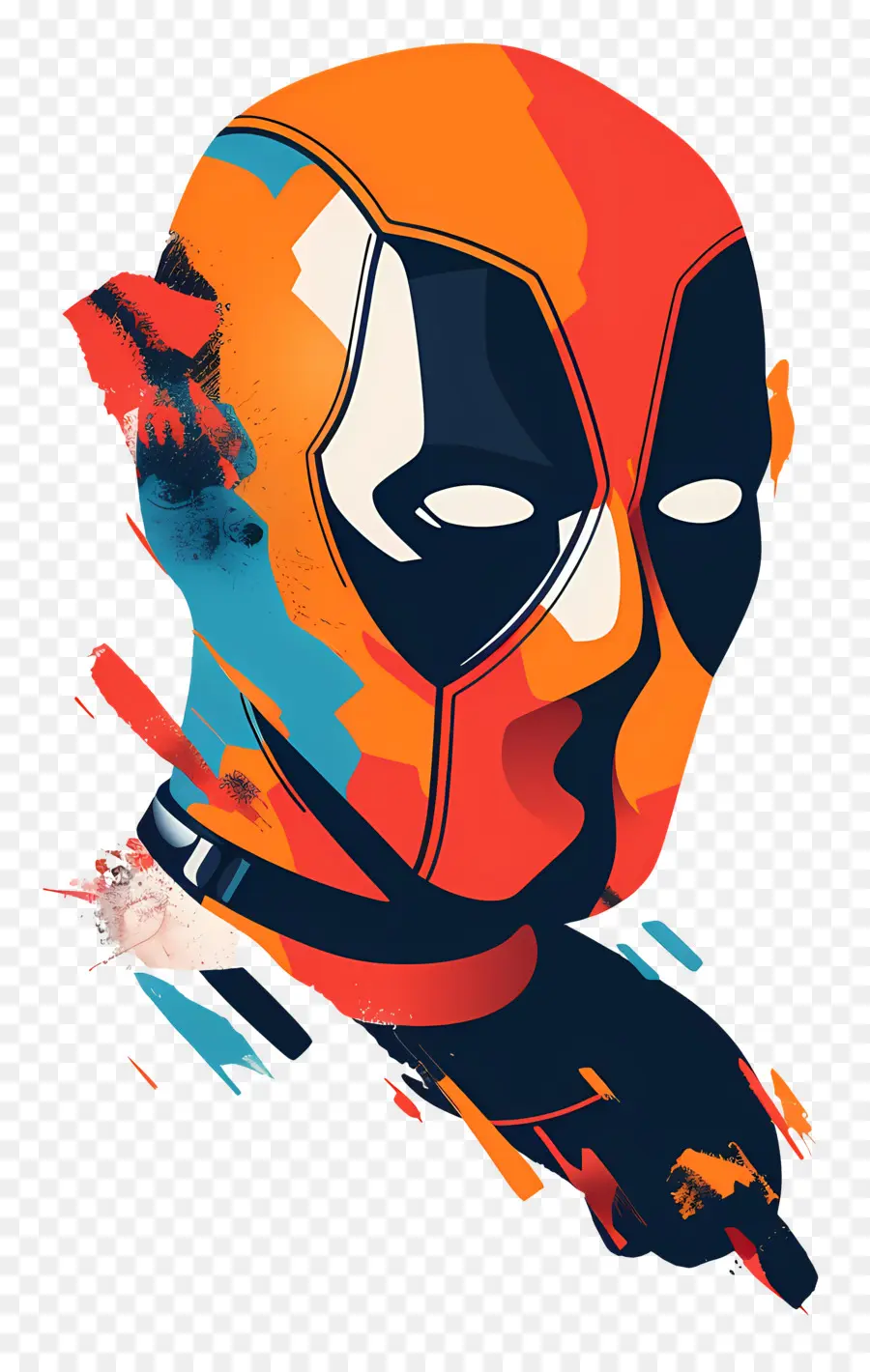 Cara De Deadpool De Dibujos Animados，Máscara Colorida PNG