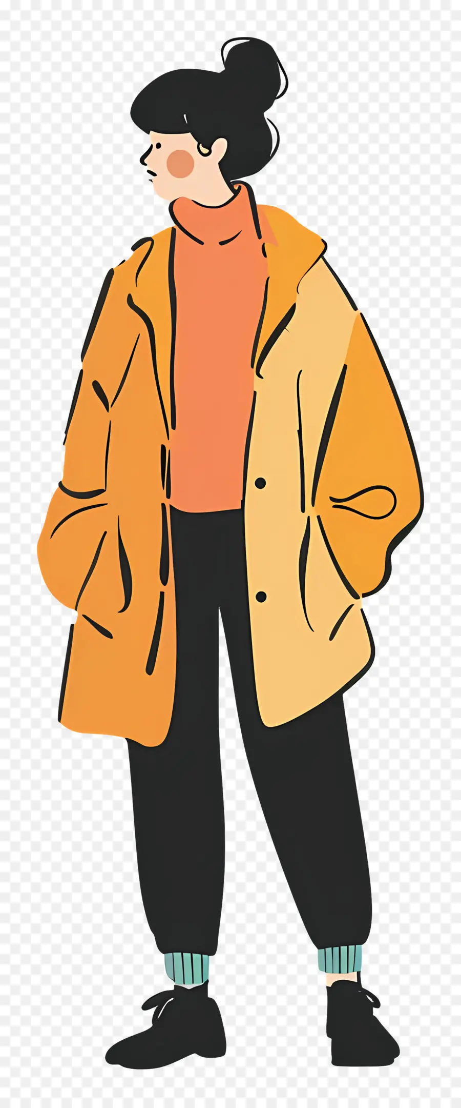 Mujer En Chaqueta，Persona Con Abrigo PNG