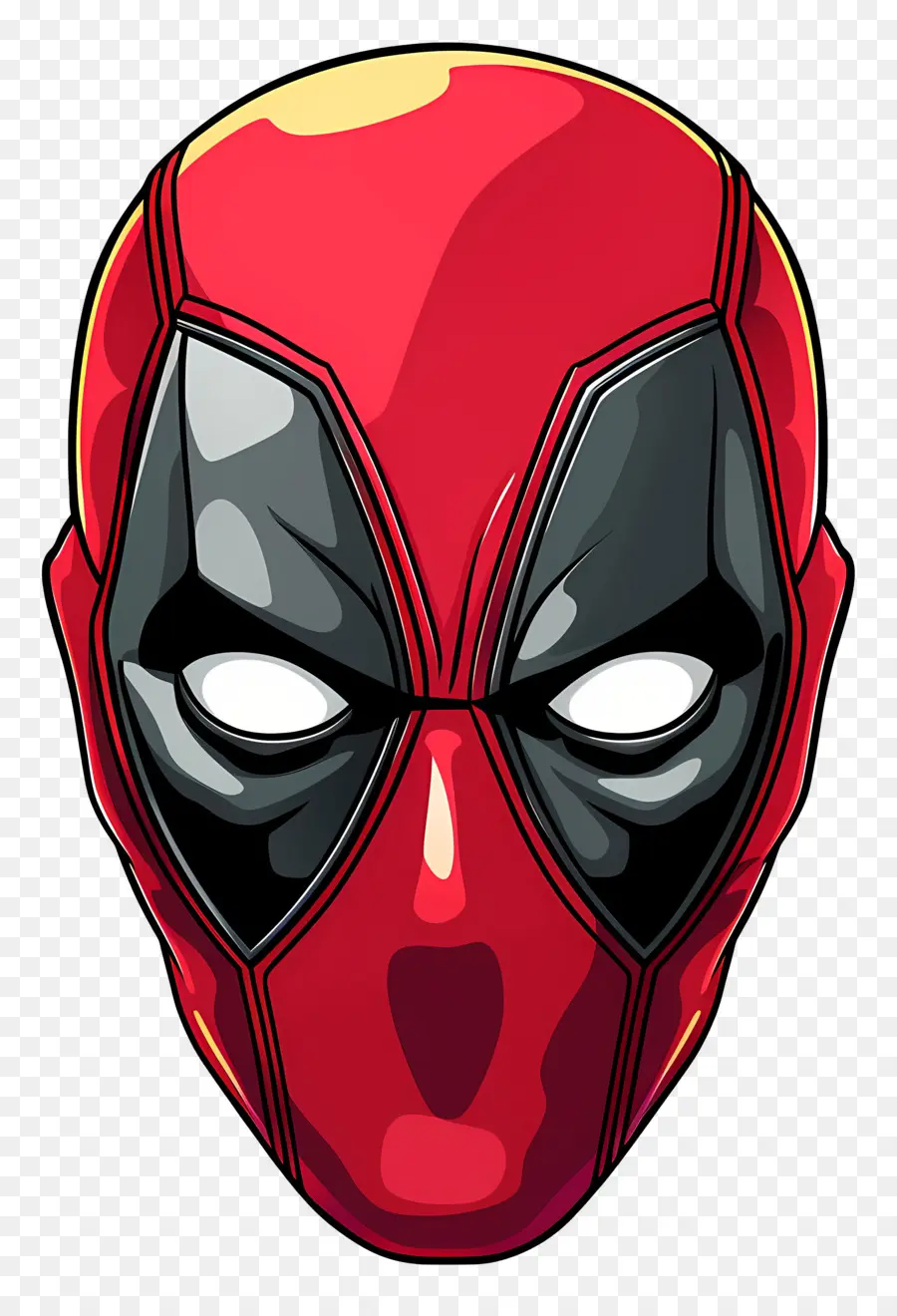 Cara De Deadpool De Dibujos Animados，Máscara Roja Y Negra PNG