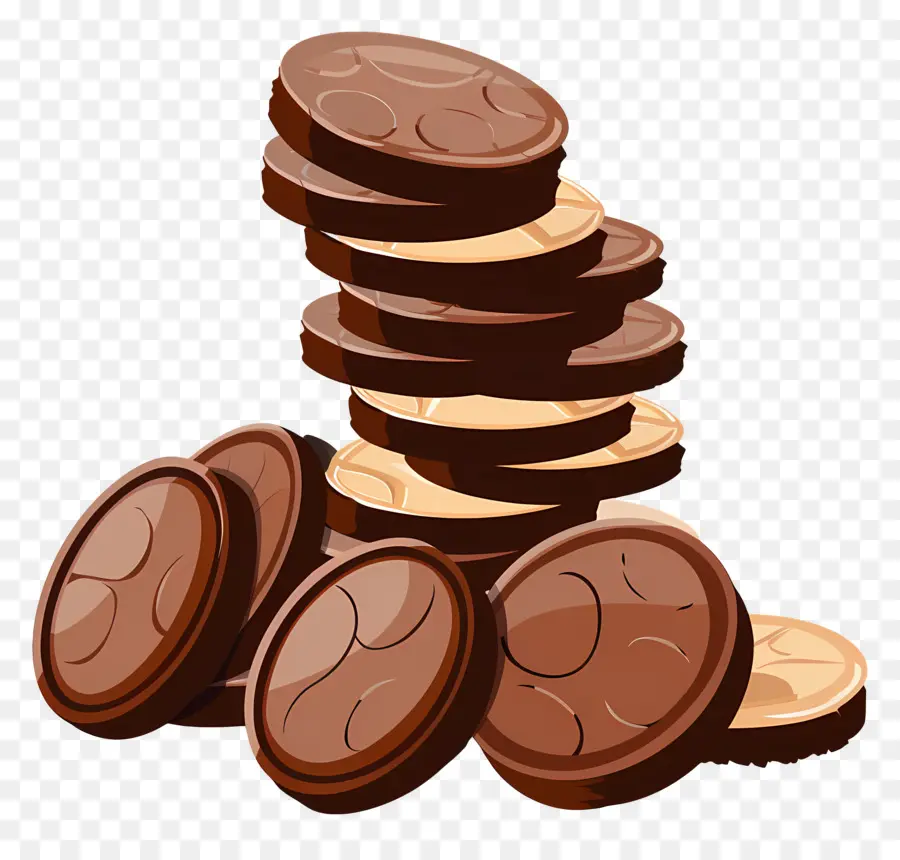 Monedas De Chocolate，Dulce PNG