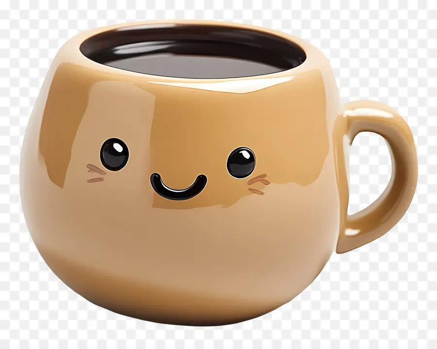 Café Animado，Taza Sonriente PNG