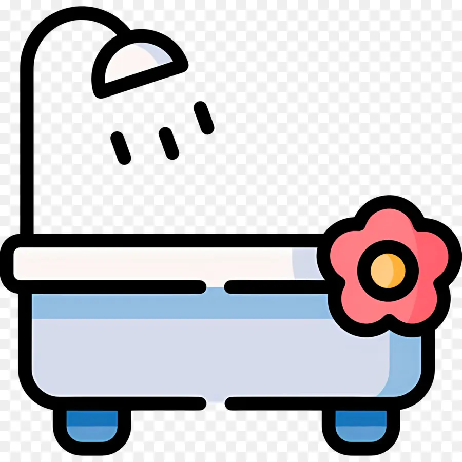 Bañera，Bañera Con Flor PNG