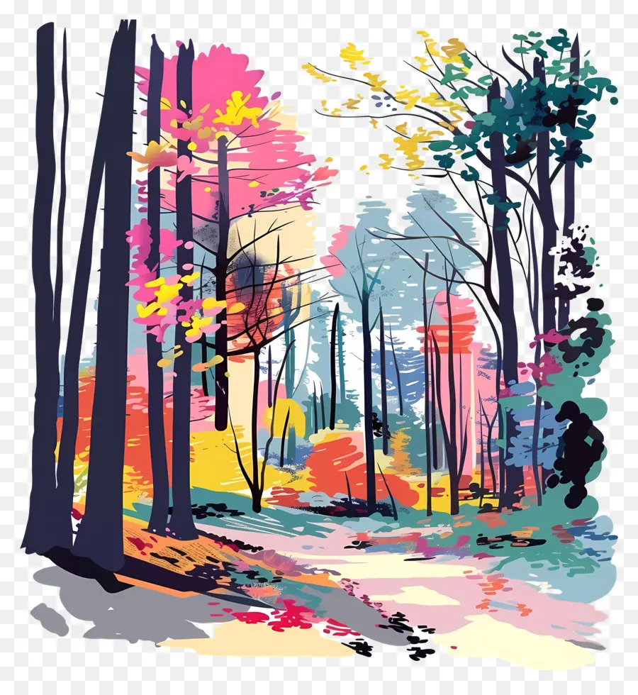 Bosque Denso，Bosque Colorido PNG