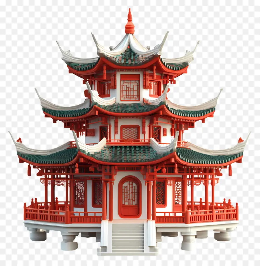 Templo Chino，Pagoda PNG