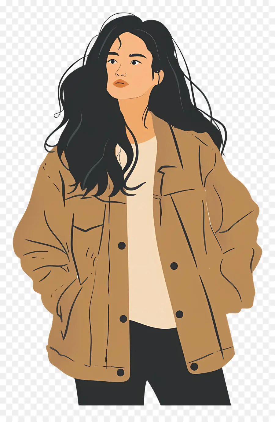 Mujer En Chaqueta，Mujer PNG