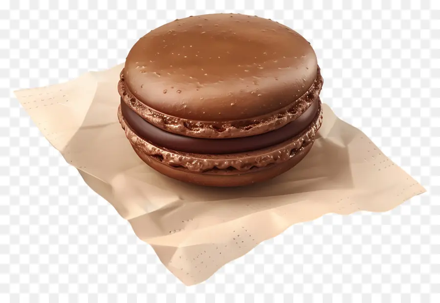 Macarrón De Chocolate，Postre PNG