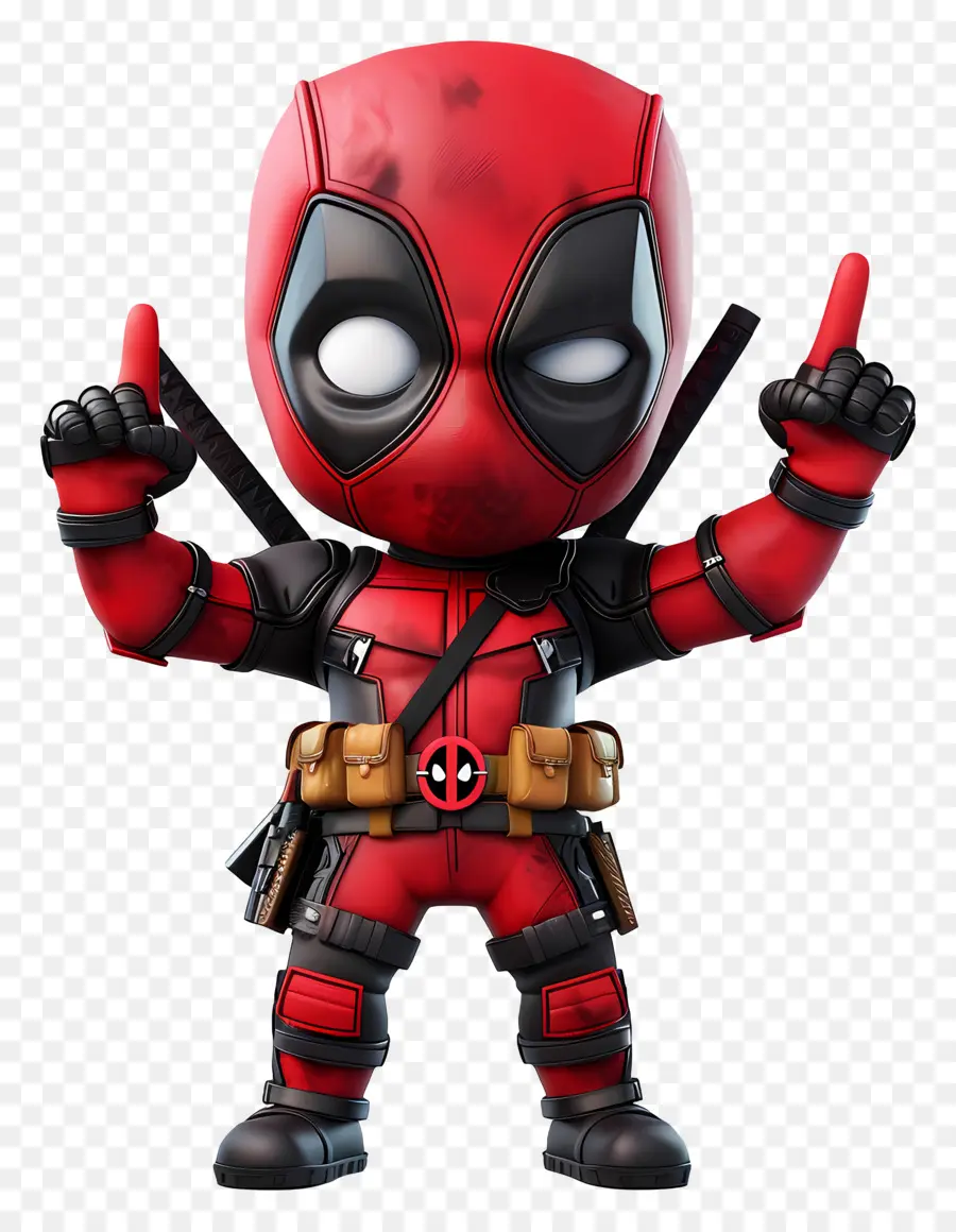 Lindo Deadpool，Personaje De Dibujos Animados Rojo PNG