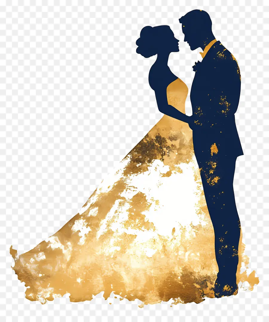 Silueta De Boda，Silueta Pareja PNG