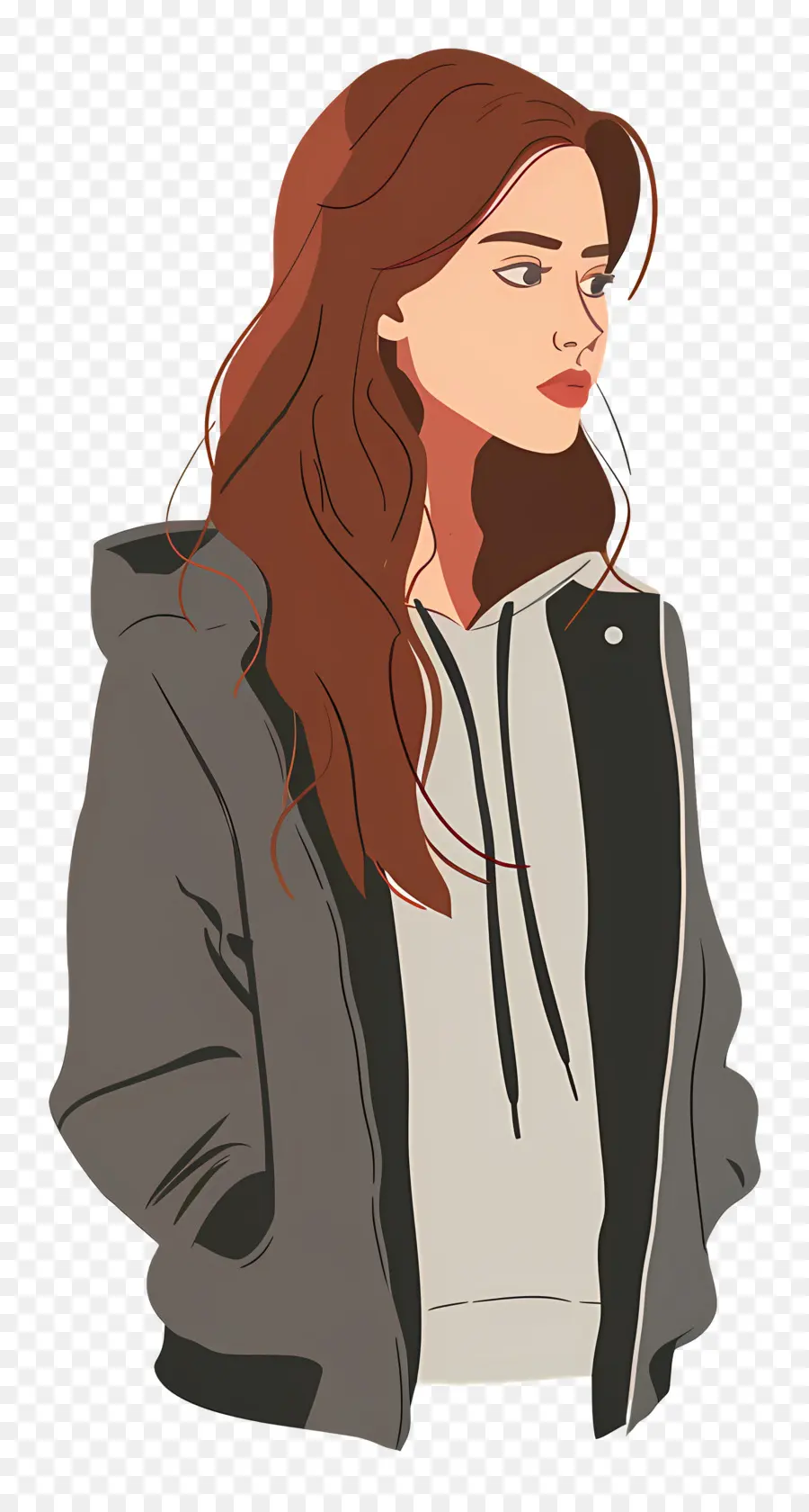 Mujer En Chaqueta，Sudadera PNG