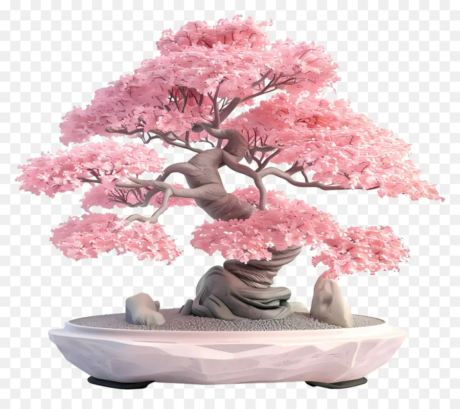 árbol Bonsái Rosa，Árbol De Cerezo En Flor PNG