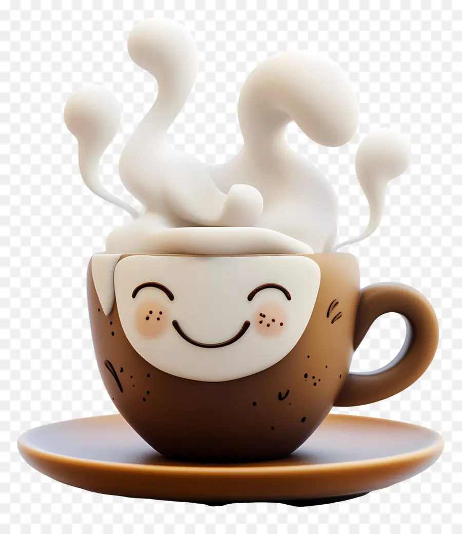 Café Al Vapor，Taza De Café Sonriente PNG