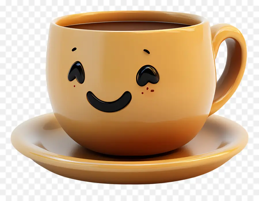 Café Animado，Taza Sonriente PNG