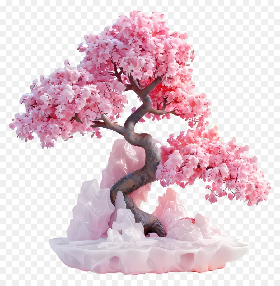 árbol Bonsái Rosa，Árbol De Cerezo En Flor PNG