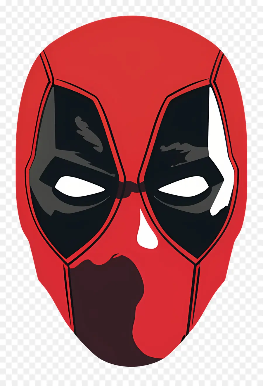 Cara De Deadpool De Dibujos Animados，Máscara Roja PNG