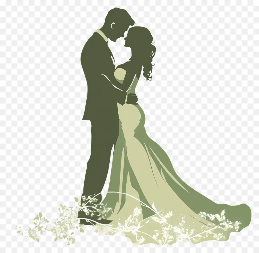 Silueta De Boda，Pareja De Novios PNG