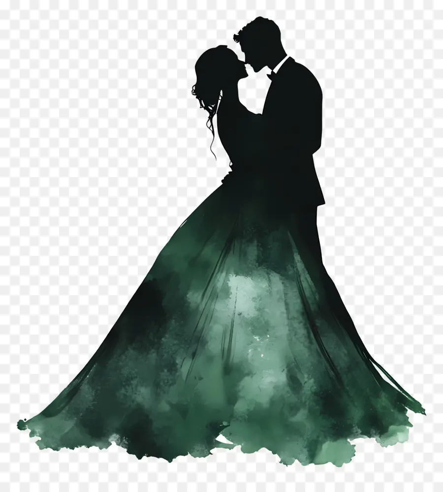 Silueta De Boda，Pareja De Novios PNG