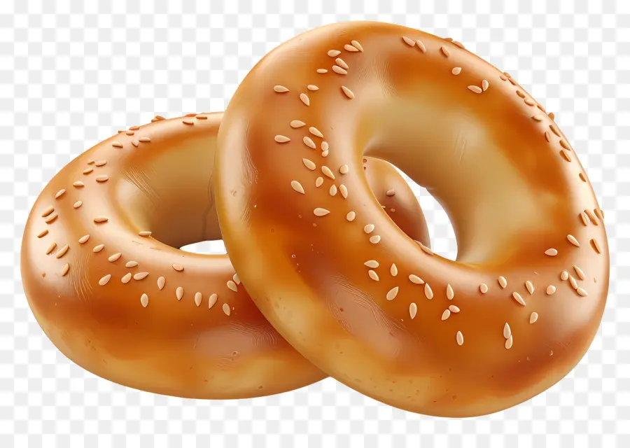 Pan De Bagel，Bagels Con Sésamo PNG