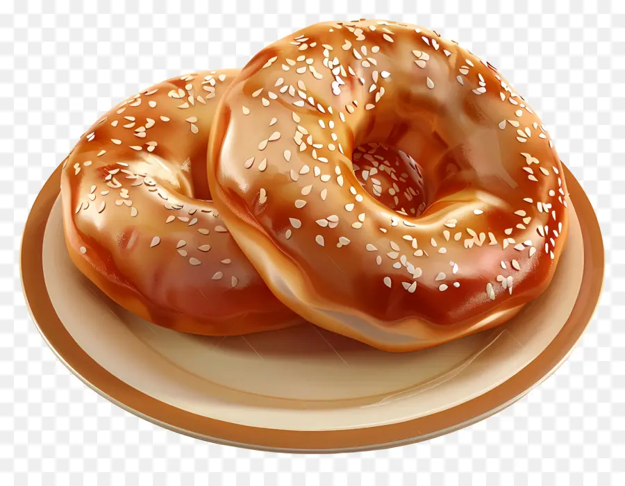 Pan De Bagel，Bagel Con Semillas De Sésamo PNG