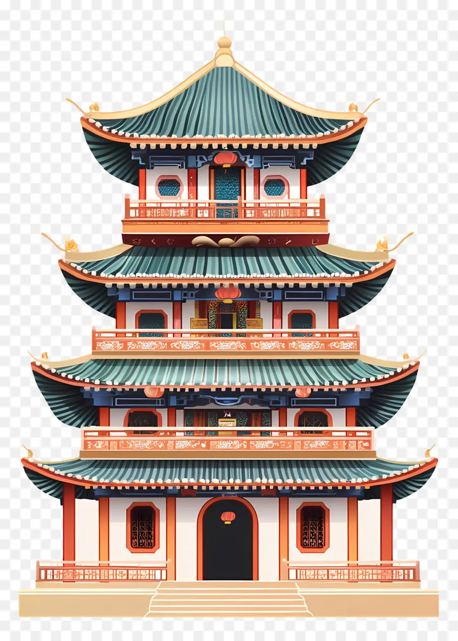 Templo Chino，Pagoda PNG