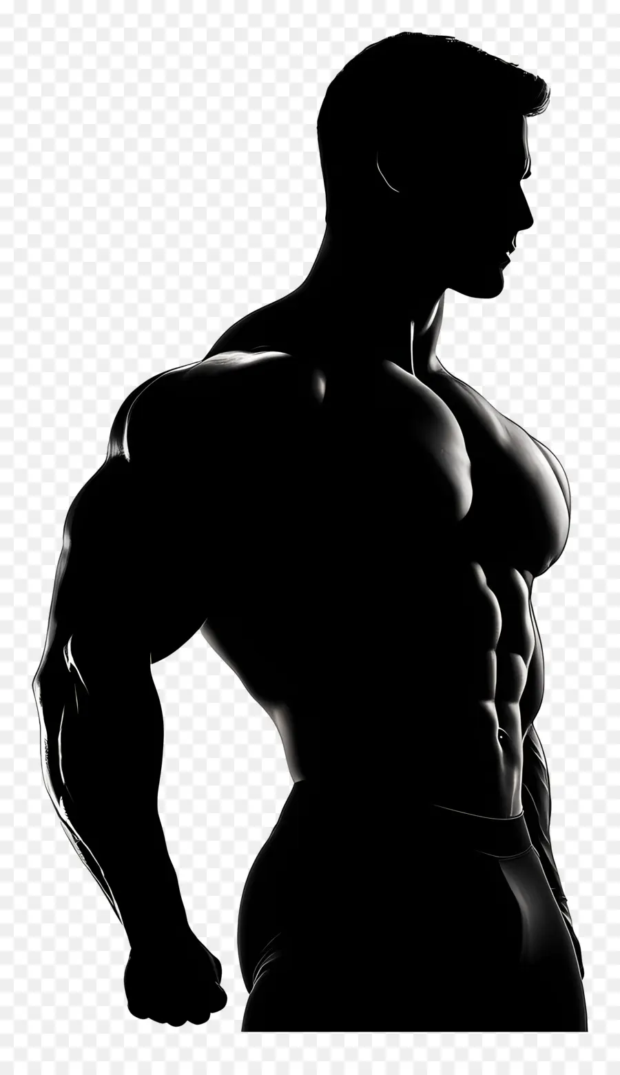 Silueta De Hombre Fuerte，Hombre Musculoso PNG