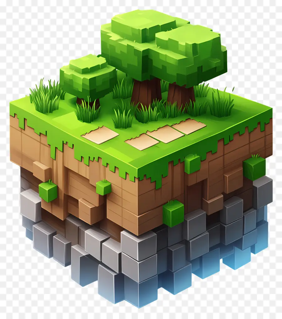 Minecraft，Isla Flotante PNG